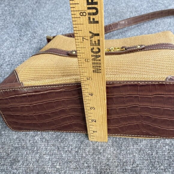 VTG Etienne Aigner Shoulder Bag Purse Handbag Satchel 12 X 10‎ Tan Faux Leather - Picture 10 of 16